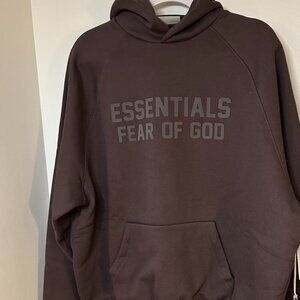 ESSENTIALS Embossed Essentials Classic Hoodie in Plum Color Size M